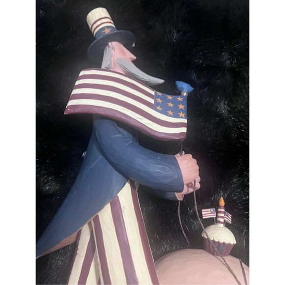 WILLIRAYE STUDIO "WALKING THE HOG" - UNCLE SAM, WALKING A PIG 10" patriotic - Picture 4 of 10